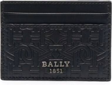 Bally Pasjeshouder met monogram-reliëf Zwart