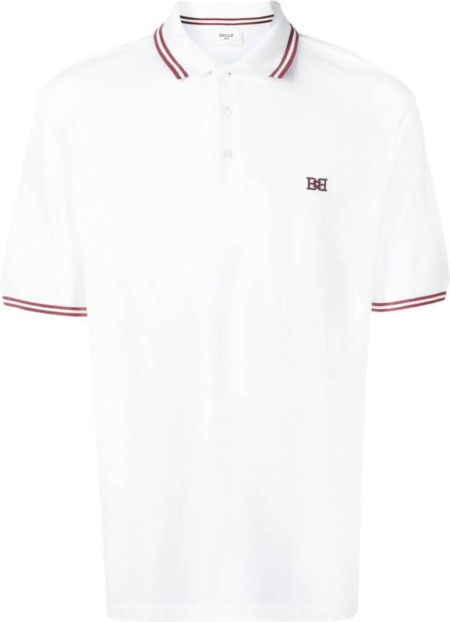 Bally Poloshirt met geborduurd logo Wit