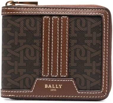 Bally Portemonnee met monogramprint Bruin