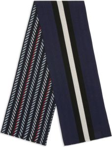 Bally stripe-pattern wool scarf Blauw