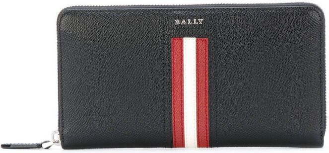 Bally stripe zip around wallet Zwart
