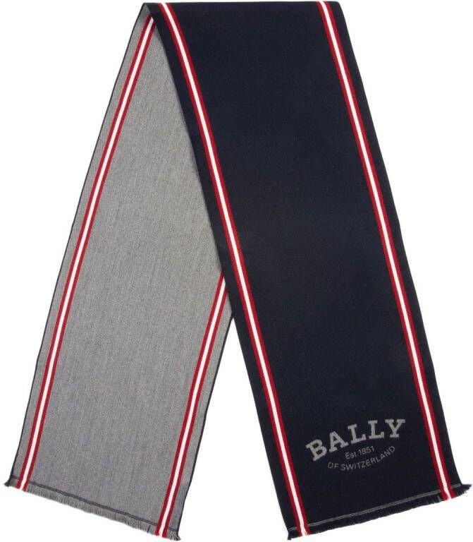 Bally Sjaal met logoprint Blauw