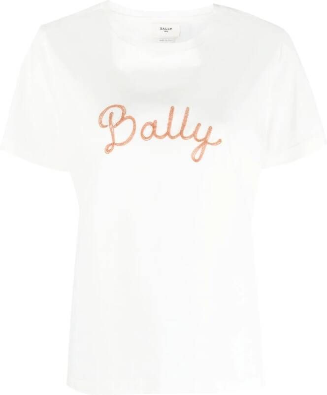Bally T-shirt met geborduurd logo Beige