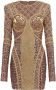 Balmain all-over embroidered short dress Goud - Thumbnail 1