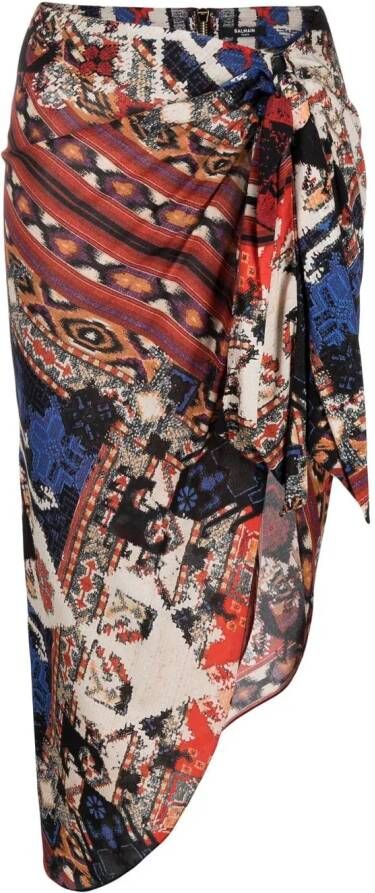 Balmain Asymmetrische rok Zwart