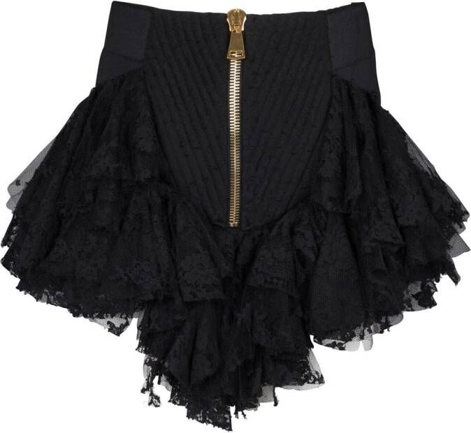 Balmain Asymmetrische rok Zwart