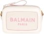 Balmain B-Army canvas clutch bag with leather details Beige Dames - Thumbnail 1
