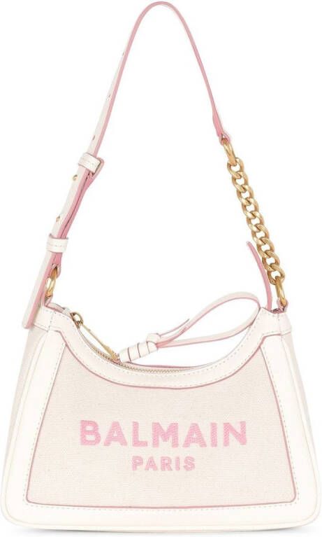 Balmain B-Army canvas bag with leather details Beige Dames