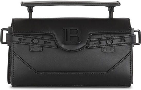 Balmain Smooth leather B-Buzz 19 bag Black Heren