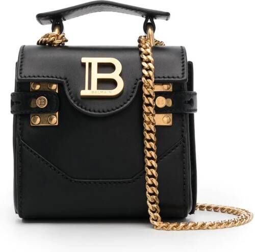 Balmain Leather B-Buzz Mini bag Zwart Dames