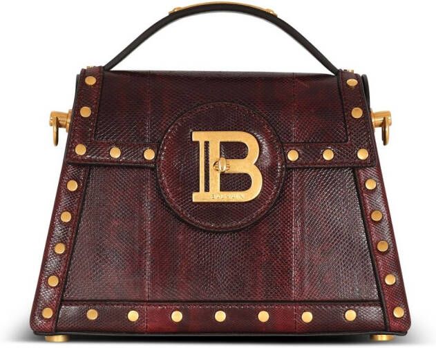Balmain B-Buzz Dynasty Karung leather bag Rood Dames