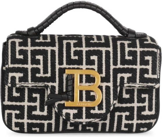 Balmain Crossbodytas met monogram jacquard Zwart