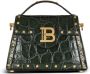 Balmain B-Buzz schoudertas met krokodillen-reliëf Groen - Thumbnail 1