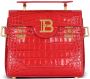 Balmain B-Buzz 23 bag in crocodile-print leather Rood Dames - Thumbnail 1