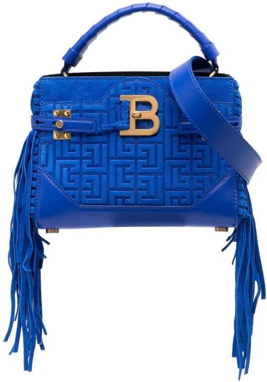 Balmain B-Buzz shopper met monogram Blauw
