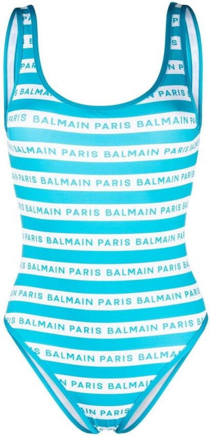 Balmain Badpak met logoprint Blauw