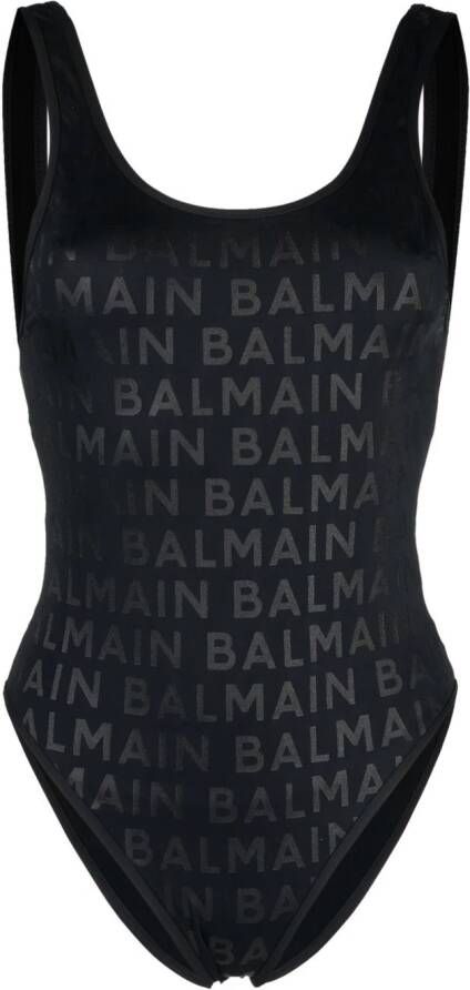 Balmain Badpak met logoprint Zwart