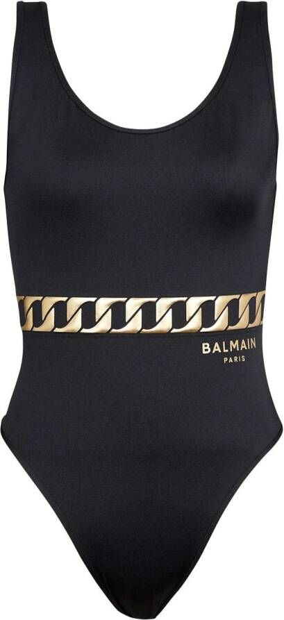 Balmain Badpak met logoprint Zwart