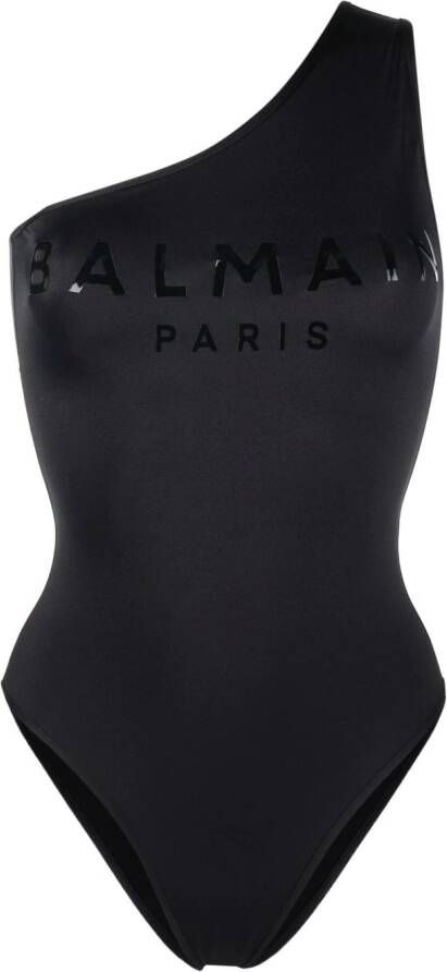 Balmain Badpak met tonale logoprint Zwart