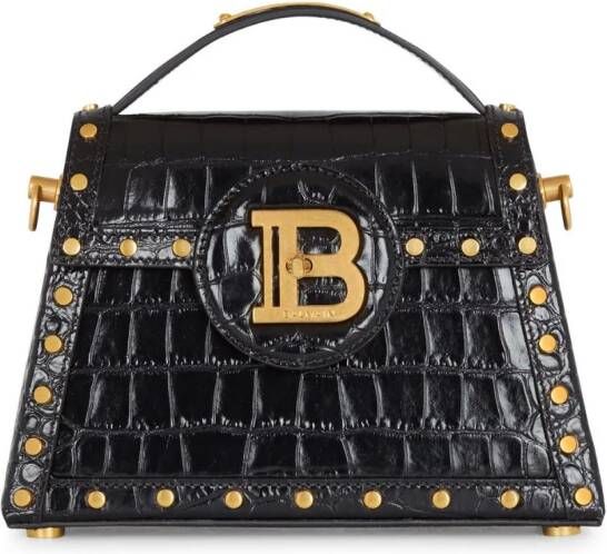 Balmain B-Buzz Dynasty tas in krokodillenprint leer Black Dames