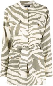 Balmain Mini-jurk met zebraprint Beige