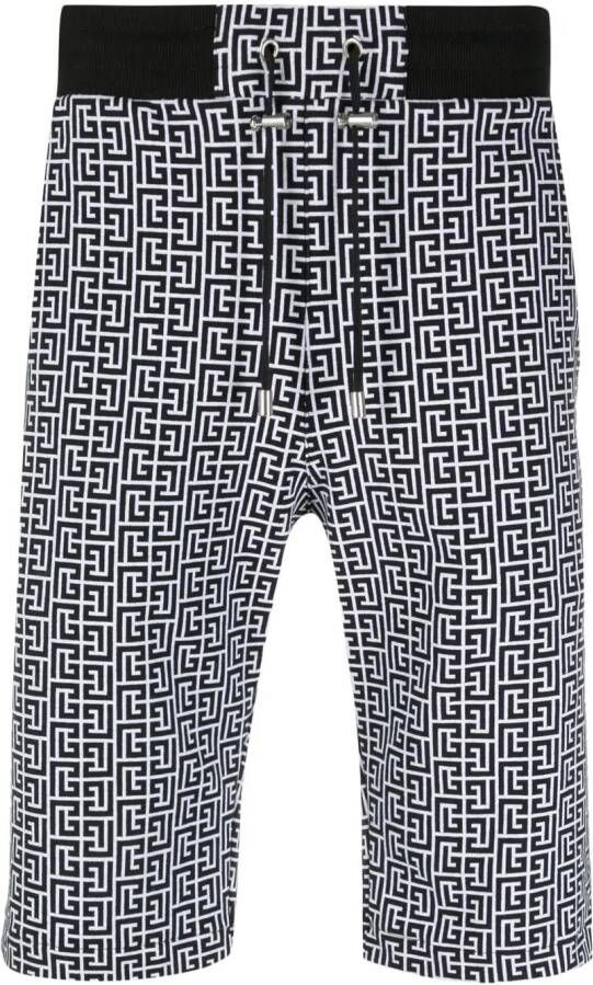 Balmain Bermuda shorts met monogramprint Zwart
