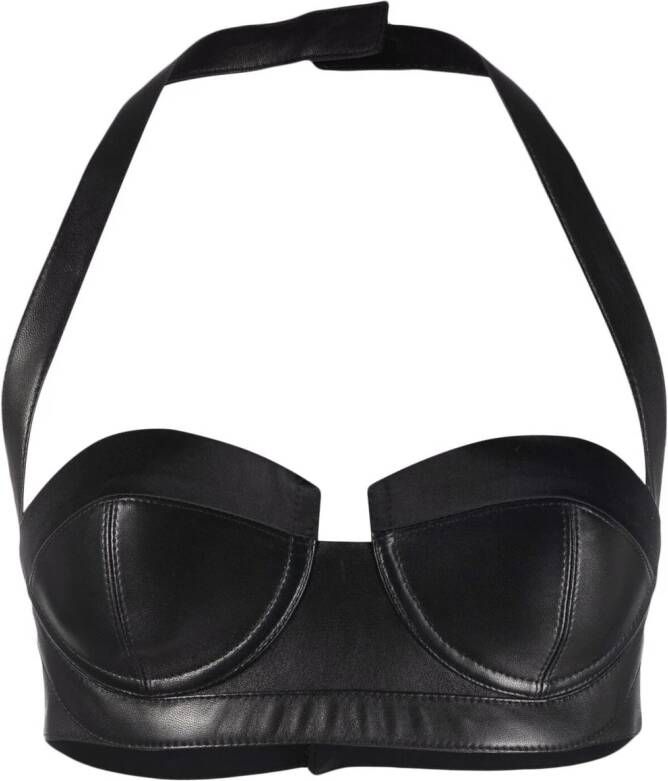 Balmain Bh met halternek en sweetheart hals Zwart