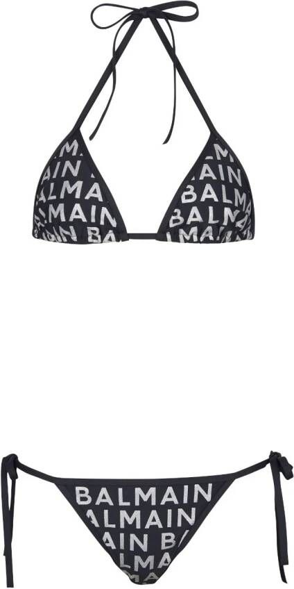 Balmain Bikini met logoprint Zwart