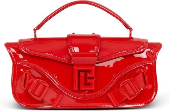 Balmain Blaze Pouch in lakleer Blaze lakleren pochette tas Red Black Dames