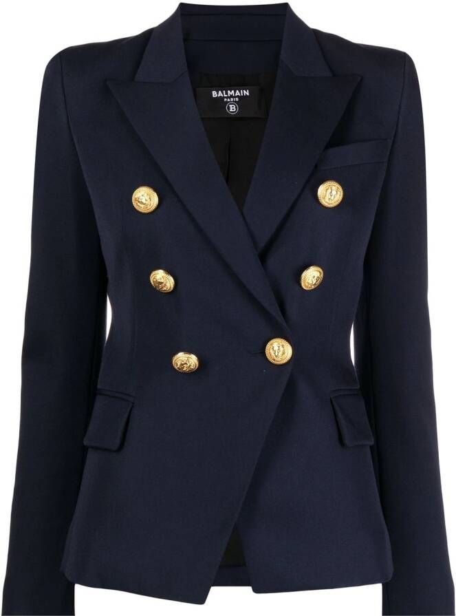 Balmain Blazer met dubbele rij knopen Blauw