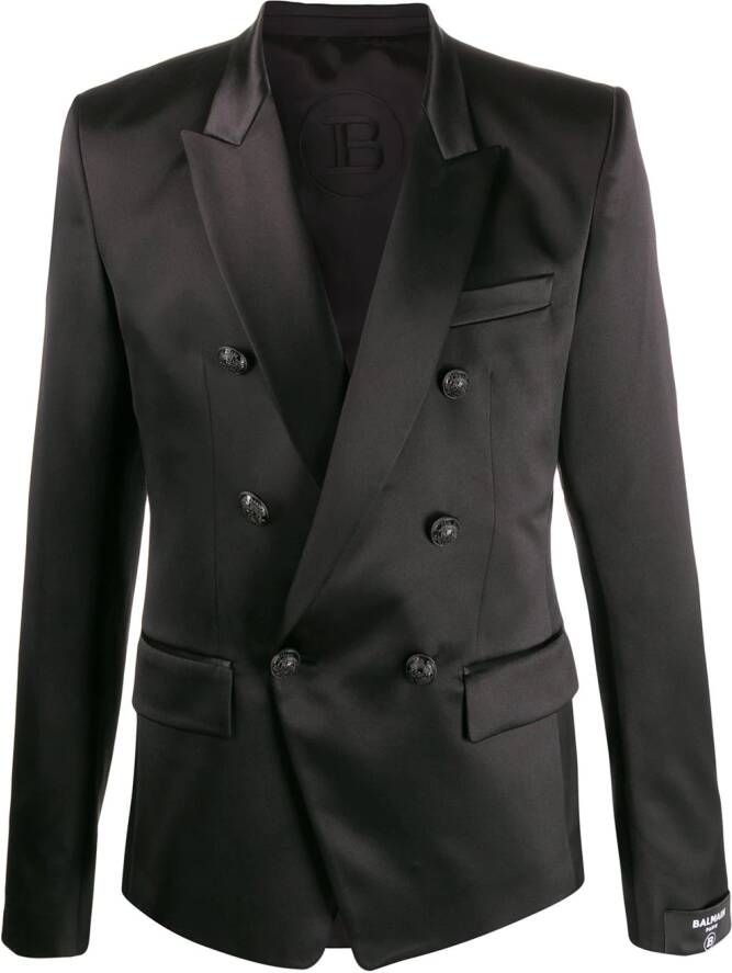 Balmain Blazer met dubbele rij knopen Zwart