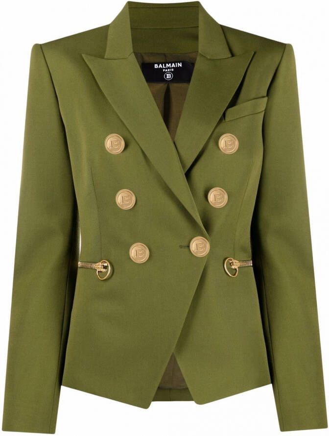 Balmain Blazer met knopenbies Groen