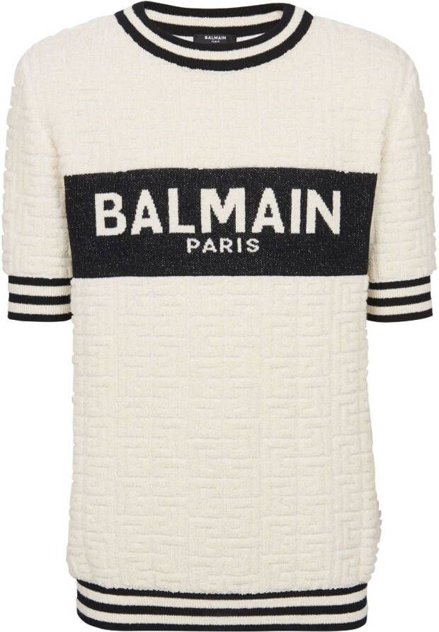 Balmain Intarsia T-shirt Zwart