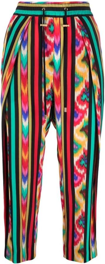 Balmain Broek met abstracte print Rood