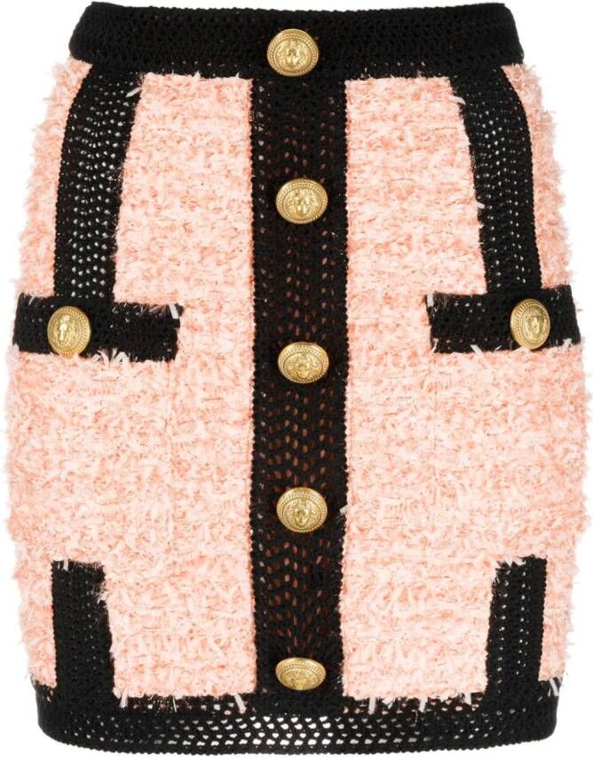 Balmain Tweed mini-rok Oranje