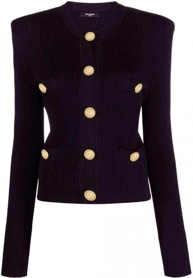Balmain Button-up vest Zwart