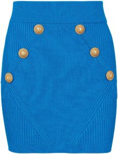 Balmain Mini-rok met knopen Blauw