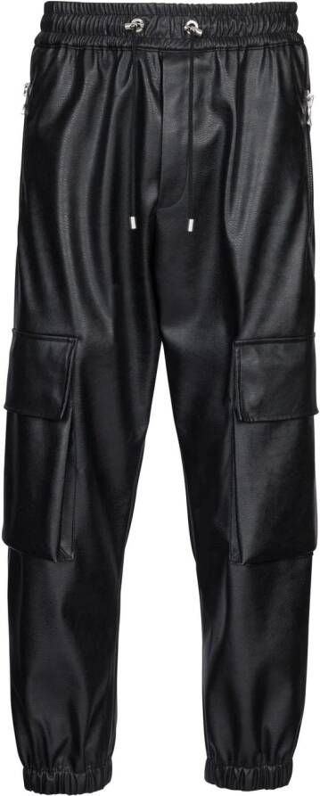 Balmain Cargo Broek met Rits- en Cargo Zakken Black Heren