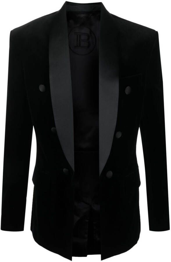 Balmain Colbert met sjaalrevers Zwart