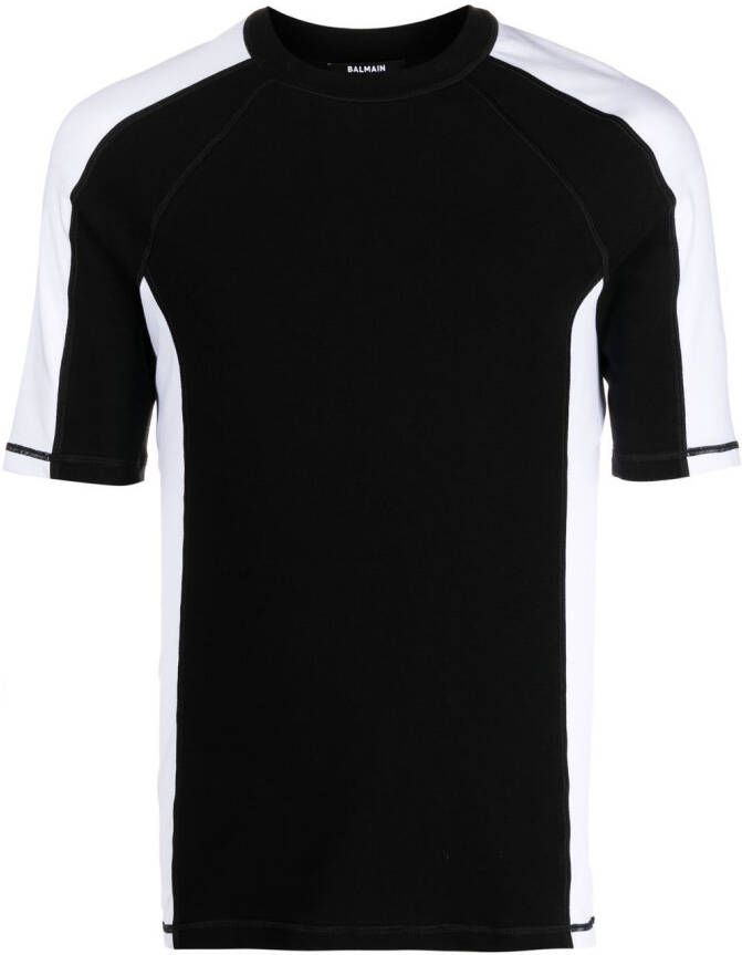 Balmain T-shirt met colourblocking Zwart