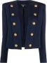 Balmain cotton-blend fitted jacket Blauw - Thumbnail 1