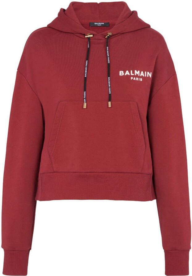 Balmain Cropped hoodie Rood