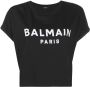 Balmain Cropped T-shirt Zwart - Thumbnail 1