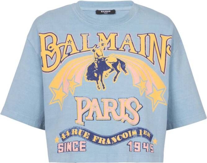 Balmain Westerse T-shirt Blue Dames