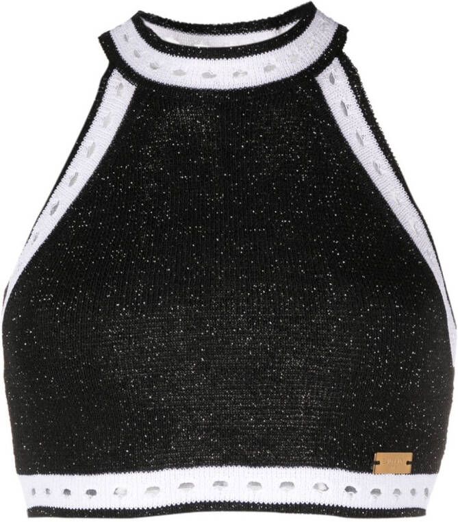 Balmain Top met uitgesneden detail Zwart