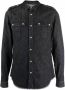 Balmain Denim Shirt met Franje Afwerking Black Heren - Thumbnail 1