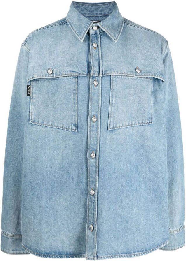 Balmain Denim shirtjack Blauw