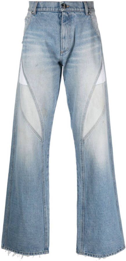 Balmain exposed-pocket cotton jeans Blauw