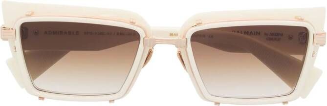 Balmain Eyewear Admirabel zonnebril met rechthoekig montuur Wit