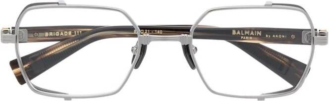 Balmain Eyewear Brigade bril met rechthoekig montuur Bruin